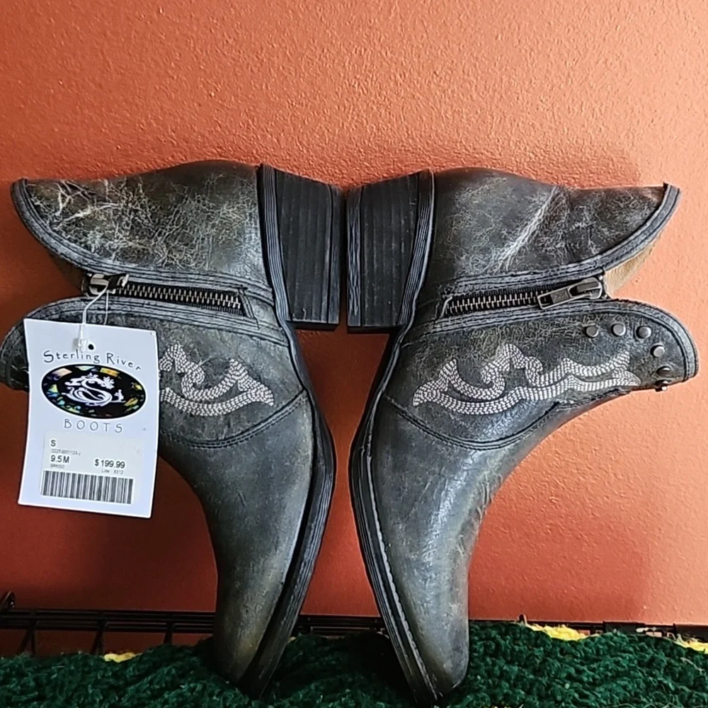 NEW! Sterling River Leather Ankle Zip-Up Boots! Made in Mexico!! 🇲🇽 - Picture 6 of 14